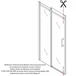 DRZWI PRYSZNICOWE KZ09A SZCZOTKOWANA STAL 95-100 CM 8 MM KZ09A-GR-BR-100