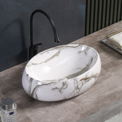UMYWALKA NABLATOWA CERAMICZNA MARMUROWA OWALNA CARI-MAR1-600 CARI-MAR1-600