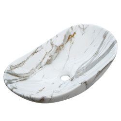 UMYWALKA NABLATOWA CERAMICZNA MARMUROWA OWALNA LAVI-MAR1-625 LAVI-MAR1-625