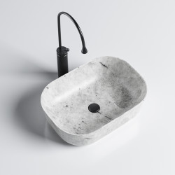 UMYWALKA NABLATOWA CERAMICZNA MARMUROWA PROSTOKĄTNA MILO-MAR2-455 SZARA MILO-MAR2-455