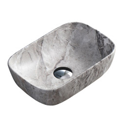 UMYWALKA NABLATOWA CERAMICZNA MARMUROWA PROSTOKĄTNA MILO-MAR2-455 SZARA MILO-MAR2-455