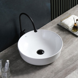 UMYWALKA NABLATOWA CERAMICZNA OKRĄGŁA FINO-WH-415 BIAŁA FINO-WH-415