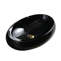 UMYWALKA NABLATOWA CERAMICZNA OWALNA CARI-BL-500 CZARNA CARI-BL-500