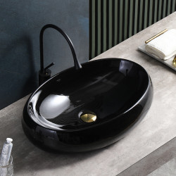 UMYWALKA NABLATOWA CERAMICZNA OWALNA CARI-BL-500 CZARNA CARI-BL-500