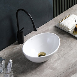 UMYWALKA NABLATOWA CERAMICZNA OWALNA LUMO-WH-405 BIAŁA LUMO-WH-405