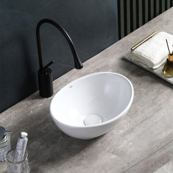 UMYWALKA NABLATOWA CERAMICZNA OWALNA LUMO-WH-405 BIAŁA LUMO-WH-405