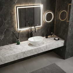 UMYWALKA NABLATOWA CERAMICZNA OWALNA LUMO-WH-405 BIAŁA LUMO-WH-405