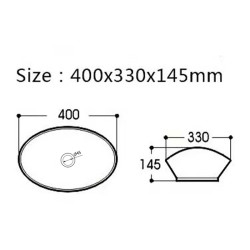 UMYWALKA NABLATOWA CERAMICZNA OWALNA LUMO-WH-405 BIAŁA LUMO-WH-405