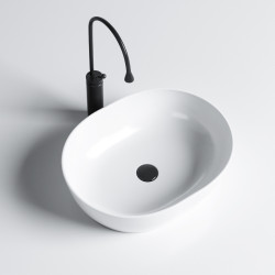 UMYWALKA NABLATOWA CERAMICZNA OWALNA NEO-WH-480 BIAŁY NEO-WH-480
