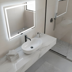 UMYWALKA NABLATOWA CERAMICZNA OWALNA NEO-WH-605 BIAŁY NEO-WH-605