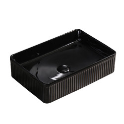 UMYWALKA NABLATOWA CERAMICZNA PROSTOKĄTNA AURA-BL-500 CZARNA AURA-BL-500