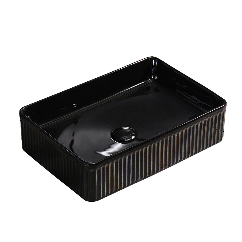 UMYWALKA NABLATOWA CERAMICZNA PROSTOKĄTNA AURA-BL-500 CZARNA AURA-BL-500