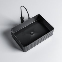 UMYWALKA NABLATOWA CERAMICZNA PROSTOKĄTNA AURA-BL-500 CZARNA AURA-BL-500