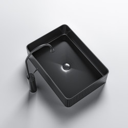 UMYWALKA NABLATOWA CERAMICZNA PROSTOKĄTNA AURA-BL-500 CZARNA AURA-BL-500