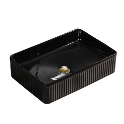 UMYWALKA NABLATOWA CERAMICZNA PROSTOKĄTNA AURA-BL-500 CZARNA AURA-BL-500