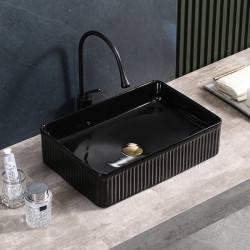 UMYWALKA NABLATOWA CERAMICZNA PROSTOKĄTNA AURA-BL-500 CZARNA AURA-BL-500