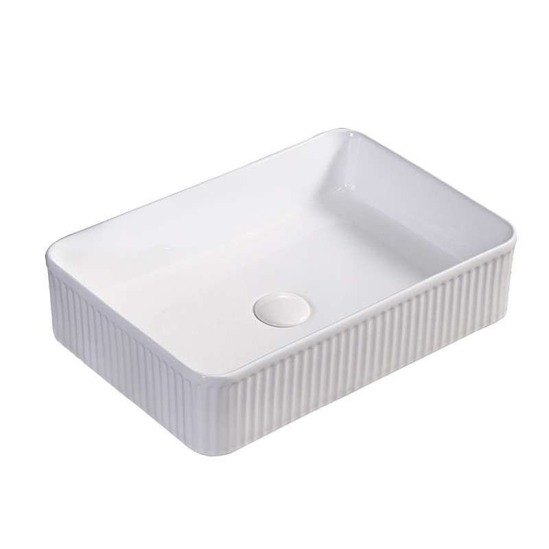 UMYWALKA NABLATOWA CERAMICZNA PROSTOKĄTNA AURA-WH-500 BIAŁA AURA-WH-500