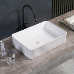 UMYWALKA NABLATOWA CERAMICZNA PROSTOKĄTNA AURA-WH-500 BIAŁA AURA-WH-500