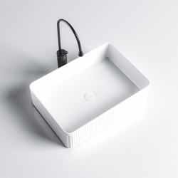UMYWALKA NABLATOWA CERAMICZNA PROSTOKĄTNA AURA-WH-500 BIAŁA AURA-WH-500