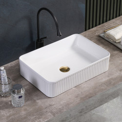 UMYWALKA NABLATOWA CERAMICZNA PROSTOKĄTNA AURA-WH-500 BIAŁA AURA-WH-500