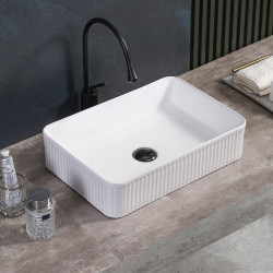 UMYWALKA NABLATOWA CERAMICZNA PROSTOKĄTNA AURA-WH-500 BIAŁA AURA-WH-500