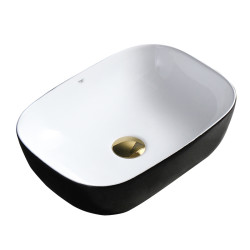 UMYWALKA NABLATOWA CERAMICZNA PROSTOKĄTNA MILO-BL-WH-455 CZARNA MILO-BL-WH-455