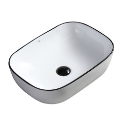 UMYWALKA NABLATOWA CERAMICZNA PROSTOKĄTNA MILO-WH-BL-455 BIAŁA MILO-WH-BL-455