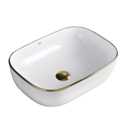 UMYWALKA NABLATOWA CERAMICZNA PROSTOKĄTNA MILO-WH-GL-455 BIAŁA MILO-WH-GL-455