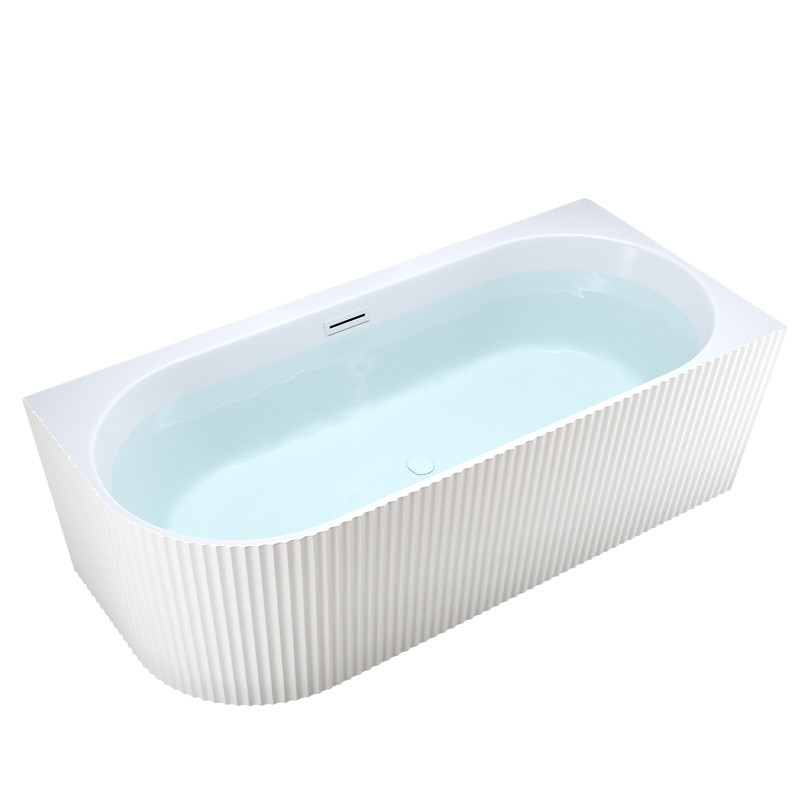 WANNA WOLNOSTOJĄCA PRZYŚCIENNA RIO 504A PRAWA BIAŁA PRZELEW BIAŁY MAT 140x75 CM RIO-504A-R-P-WH-MT