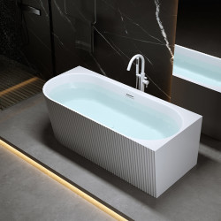 WANNA WOLNOSTOJĄCA PRZYŚCIENNA RIO 504A PRAWA BIAŁA PRZELEW BIAŁY MAT 140x75 CM RIO-504A-R-P-WH-MT