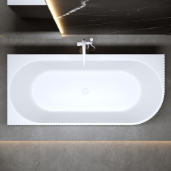 WANNA WOLNOSTOJĄCA PRZYŚCIENNA RIO 504D LEWA BIAŁA PRZELEW BIAŁY MAT 170x75 CM RIO-504D-L-P-WH-MT
