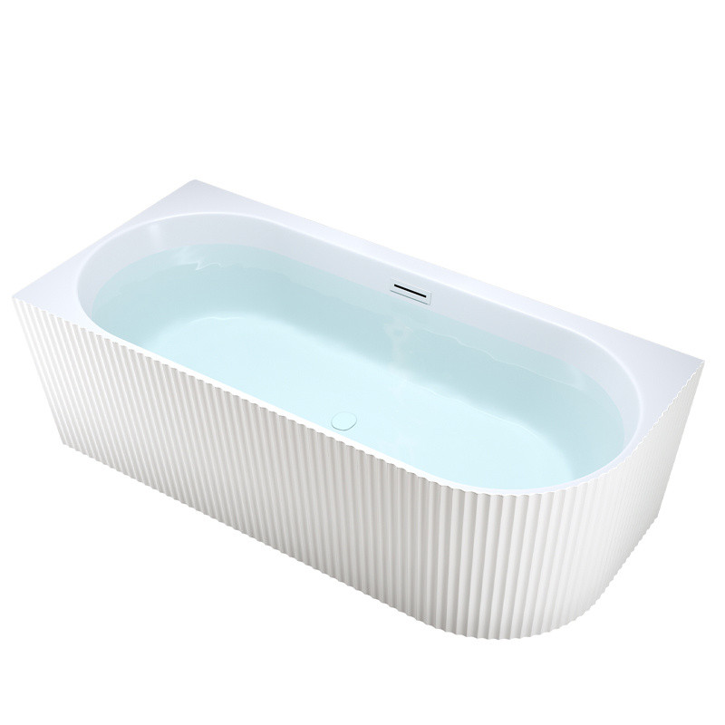 WANNA WOLNOSTOJĄCA PRZYŚCIENNA RIO 504B LEWA BIAŁA PRZELEW BIAŁY MAT 150x75 CM RIO-504B-L-P-WH-MT