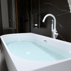 WANNA WOLNOSTOJĄCA PRZYŚCIENNA RIO 504C PRAWA BIAŁA PRZELEW BIAŁY MAT 160x75 CM RIO-504C-R-P-WH-MT
