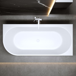 WANNA WOLNOSTOJĄCA PRZYŚCIENNA RIO 504C PRAWA BIAŁA PRZELEW BIAŁY MAT 160x75 CM RIO-504C-R-P-WH-MT