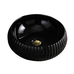UMYWALKA NABLATOWA CERAMICZNA OKRĄGŁA NAOMI-BL-400 CZARNA NAOMI-BL-400