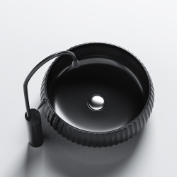 UMYWALKA NABLATOWA CERAMICZNA OKRĄGŁA NAOMI-BL-400 CZARNA NAOMI-BL-400