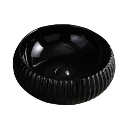 UMYWALKA NABLATOWA CERAMICZNA OKRĄGŁA NAOMI-BL-400 CZARNA NAOMI-BL-400