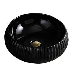UMYWALKA NABLATOWA CERAMICZNA OKRĄGŁA NAOMI-BL-400 CZARNA NAOMI-BL-400