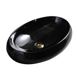 UMYWALKA NABLATOWA CERAMICZNA OWALNA CARI-BL-600 CZARNY CARI-BL-600