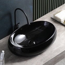 UMYWALKA NABLATOWA CERAMICZNA OWALNA CARI-BL-600 CZARNY CARI-BL-600