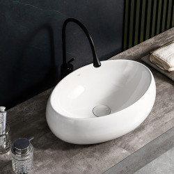 UMYWALKA NABLATOWA CERAMICZNA OWALNA CARI-WH-500 BIAŁA CARI-WH-500
