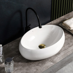 UMYWALKA NABLATOWA CERAMICZNA OWALNA CARI-WH-500 BIAŁA CARI-WH-500