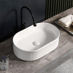 UMYWALKA NABLATOWA CERAMICZNA OWALNA ELIX-WH-490 BIAŁY ELIX-WH-490