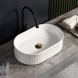 UMYWALKA NABLATOWA CERAMICZNA OWALNA ELIX-WH-490 BIAŁY ELIX-WH-490