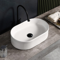 UMYWALKA NABLATOWA CERAMICZNA OWALNA ELIX-WH-490 BIAŁY ELIX-WH-490