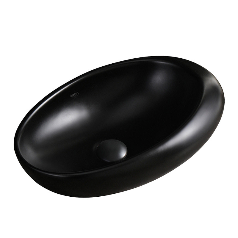 UMYWALKA NABLATOWA CERAMICZNA OWALNA EMMA-MTB-490 CZARNY MAT EMMA-MTB-490