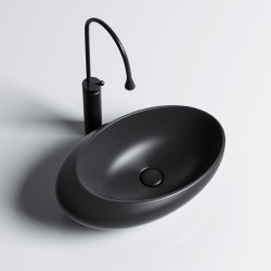 UMYWALKA NABLATOWA CERAMICZNA OWALNA EMMA-MTB-490 CZARNY MAT EMMA-MTB-490
