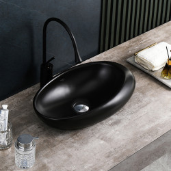 UMYWALKA NABLATOWA CERAMICZNA OWALNA EMMA-MTB-490 CZARNY MAT EMMA-MTB-490