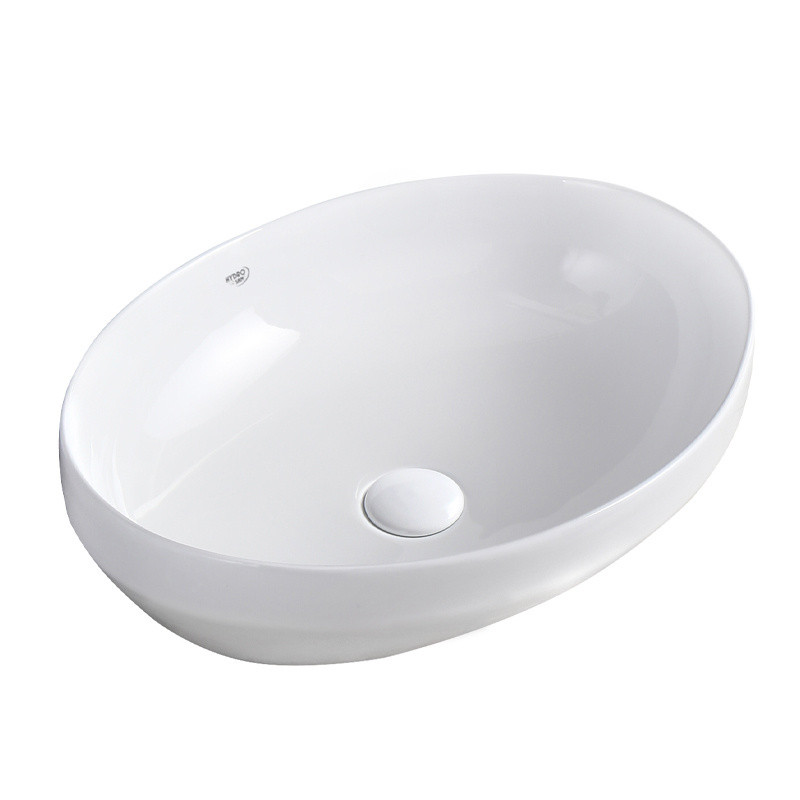 UMYWALKA NABLATOWA CERAMICZNA OWALNA LUMO-WH-500 BIAŁA LUMO-WH-500