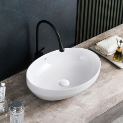 UMYWALKA NABLATOWA CERAMICZNA OWALNA LUMO-WH-500 BIAŁA LUMO-WH-500